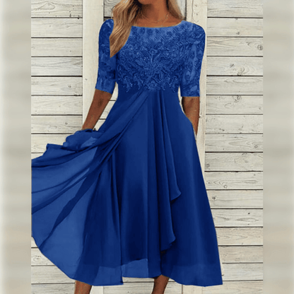 LUCÍA – Vestido maxi asimétrico elegante para mujer