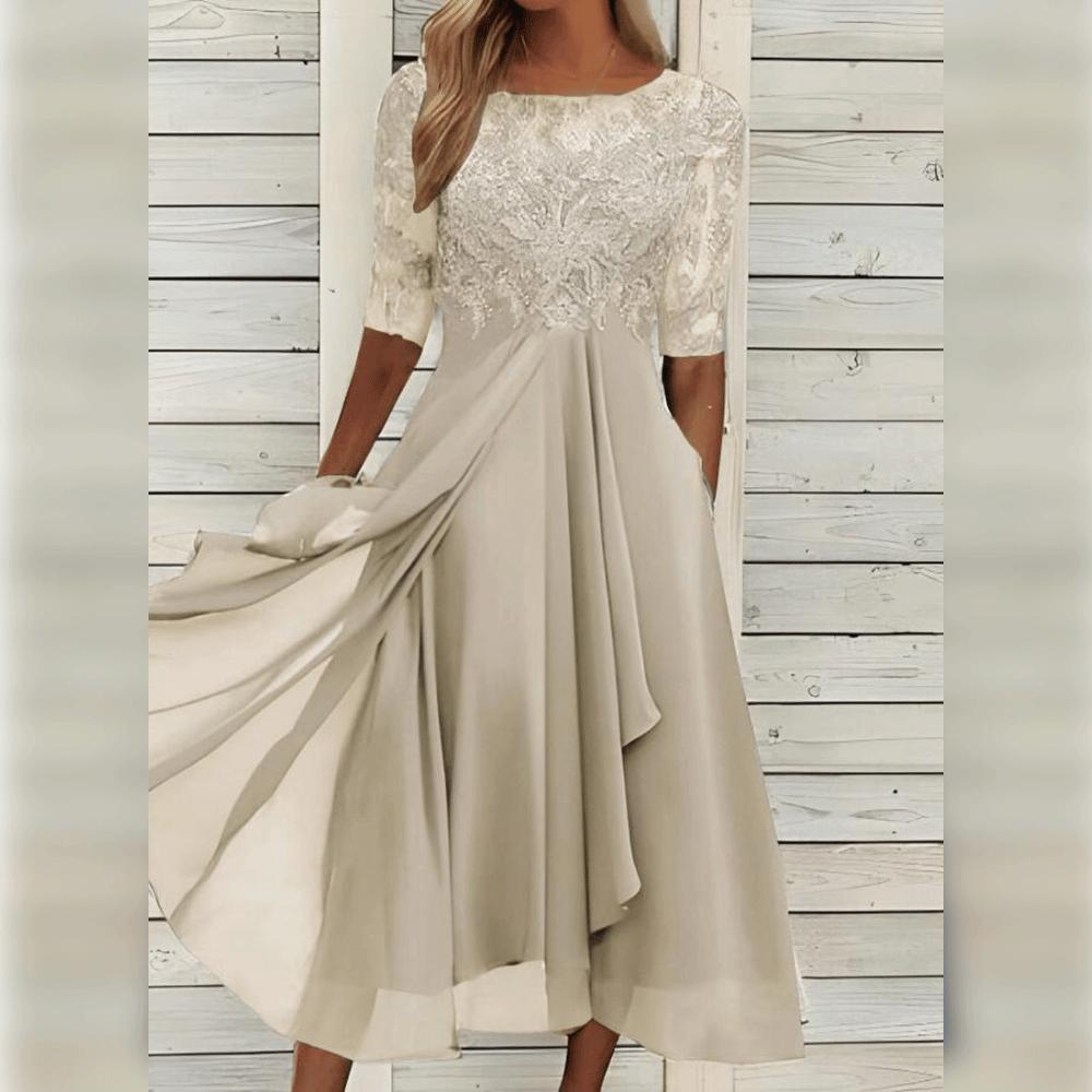 LUCÍA – Vestido maxi asimétrico elegante para mujer