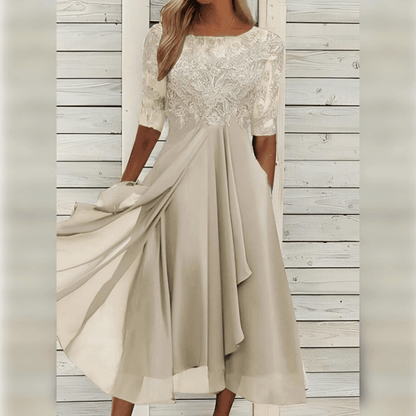 LUCÍA – Vestido maxi asimétrico elegante para mujer