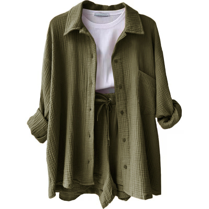 Conjunto de dos piezas en algodón para mujer, estilo relajado y elegante – LUNARIA