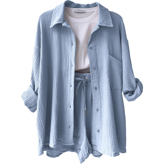 Conjunto de dos piezas en algodón para mujer, estilo relajado y elegante – LUNARIA