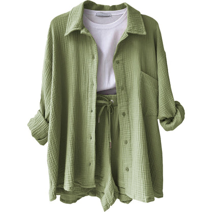 Conjunto de dos piezas en algodón para mujer, estilo relajado y elegante – LUNARIA