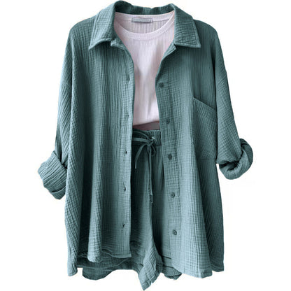 Conjunto de dos piezas en algodón para mujer, estilo relajado y elegante – LUNARIA