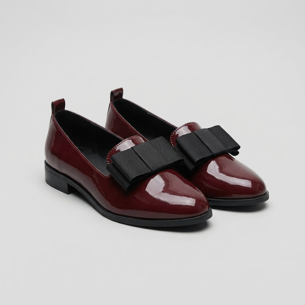 MARINA – Mocasines ortopédicos de mujer con puntera fina y lazo decorativo