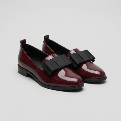 MARINA – Mocasines ortopédicos de mujer con puntera fina y lazo decorativo