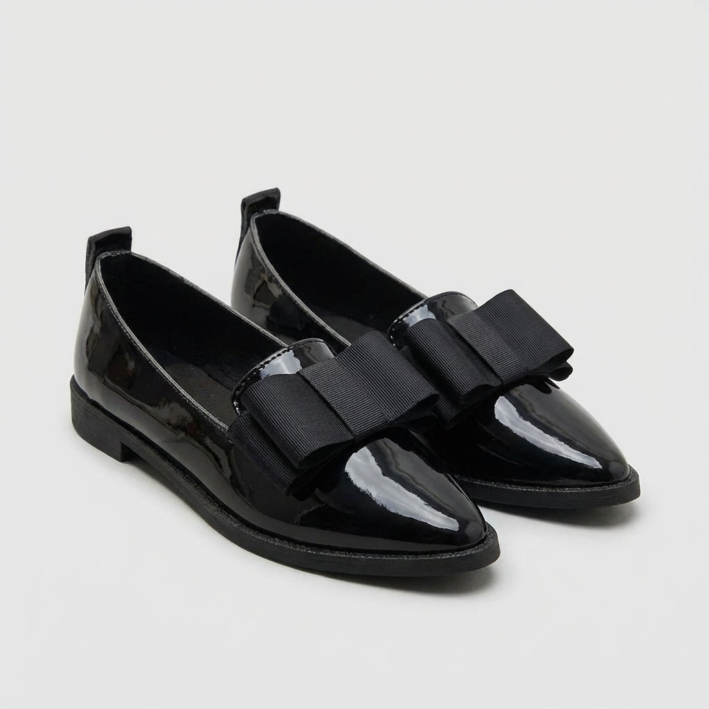MARINA – Mocasines ortopédicos de mujer con puntera fina y lazo decorativo