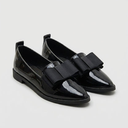 MARINA – Mocasines ortopédicos de mujer con puntera fina y lazo decorativo