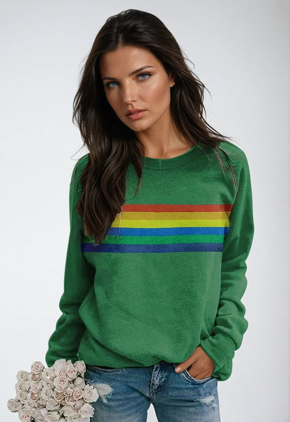 Sudadera de mujer con estampado de arcoíris y manga larga – LUNARIA