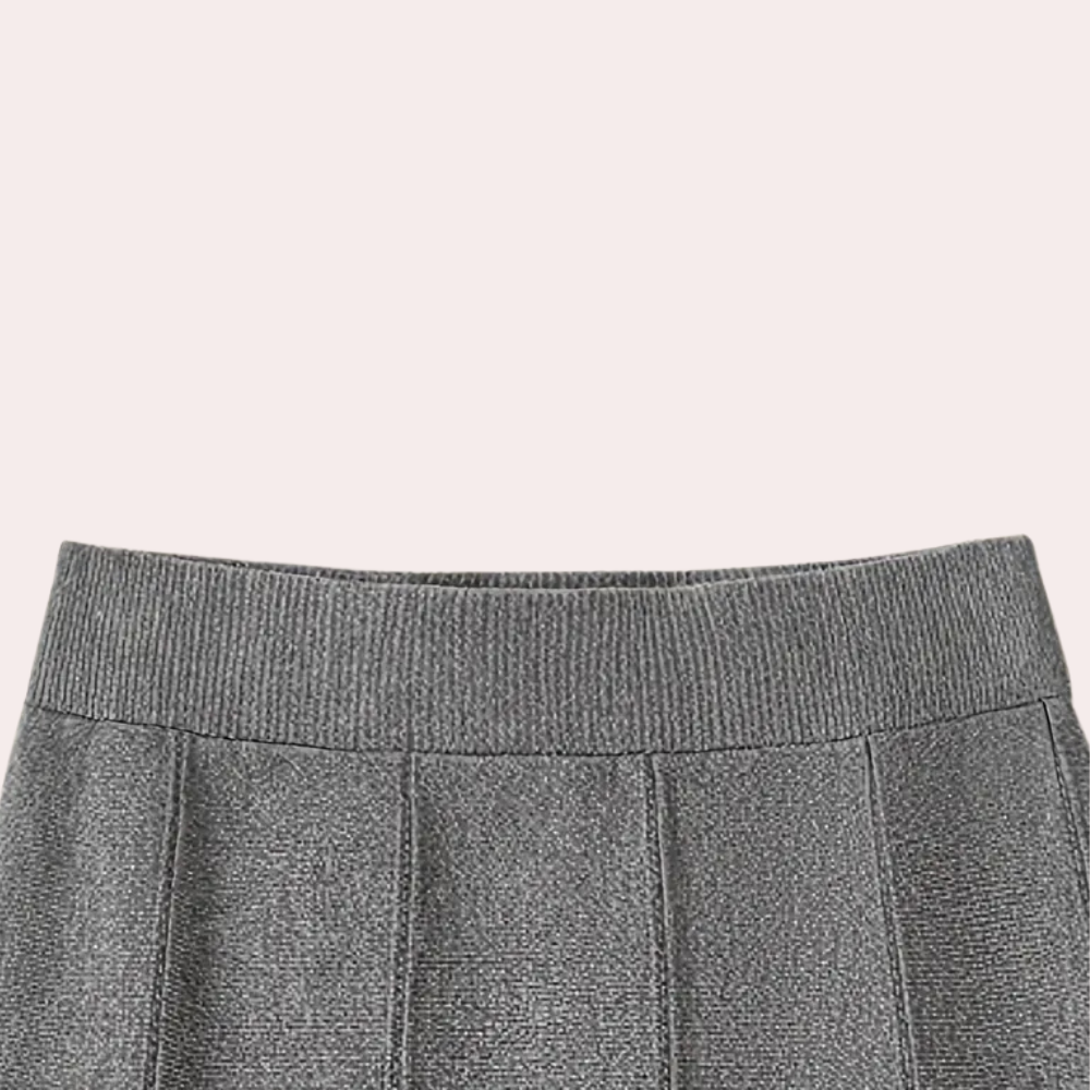 ELENA - Falda maxi de punto con cintura alta para mujer