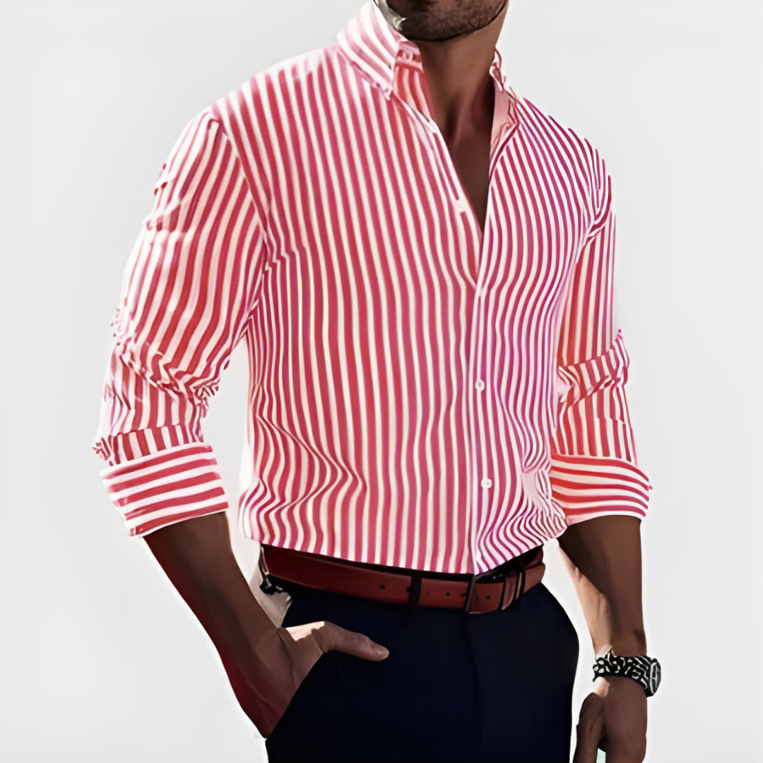 Everett – Camisa de hombre de corte entallado con rayas verticales