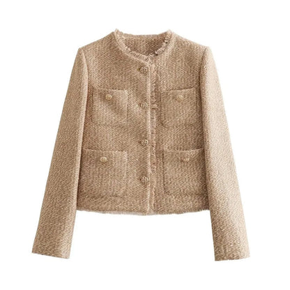 MADELYN – Blazer de tweed con bolsillos para mujer