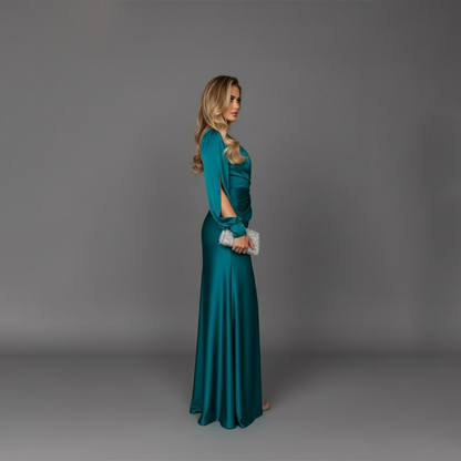 Valentia – Vestido satinado de un hombro para mujer