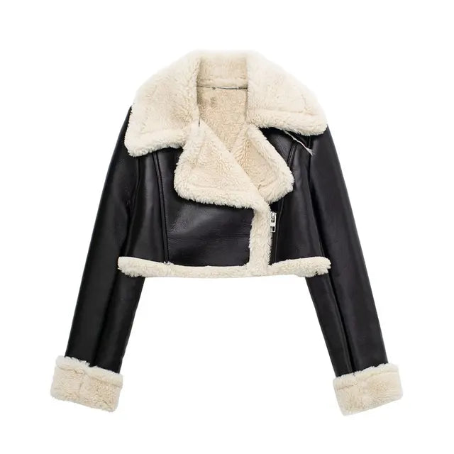 Chaqueta lisa con cierre delantero para mujer – ZORA