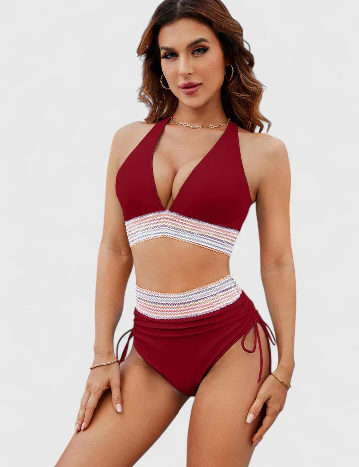 Faye – Bañador con diseño cruzado y alta elasticidad para mujer