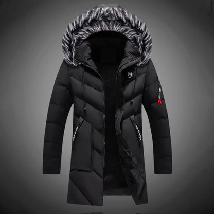 EMILVAN – Abrigo de invierno para hombre con capucha y forro de piel sintética