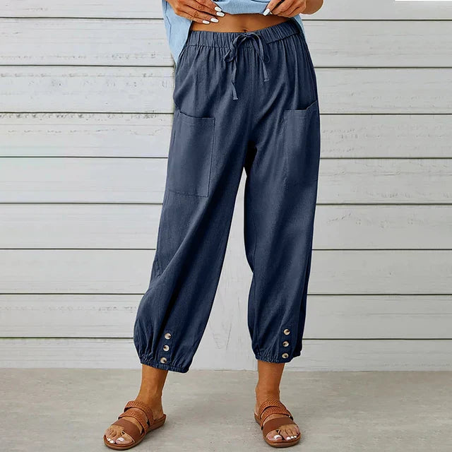 Selisia – Pantalón suelto de talle alto cómodo para mujer