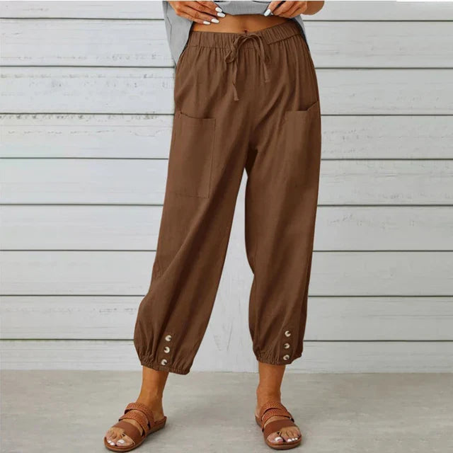 Selisia – Pantalón suelto de talle alto cómodo para mujer