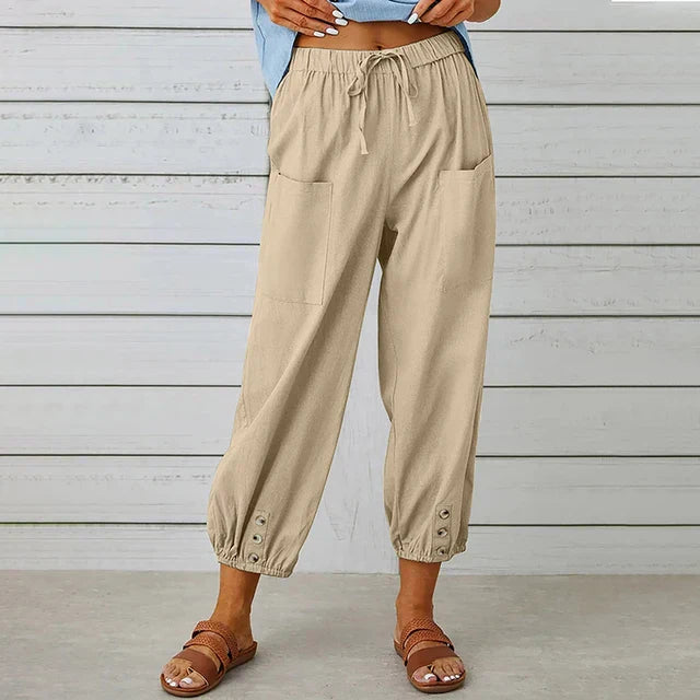 Selisia – Pantalón suelto de talle alto cómodo para mujer