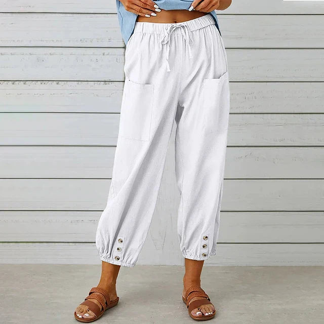 Selisia – Pantalón suelto de talle alto cómodo para mujer