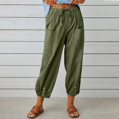 Selisia – Pantalón suelto de talle alto cómodo para mujer