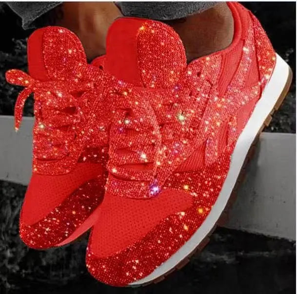 Zapatillas de mujer con acabado brillante y efecto glitter – HENRIELLA