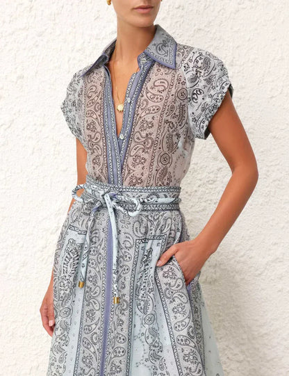 Conjunto veraniego elegante de dos piezas con cintura ajustable – LUCINNE
