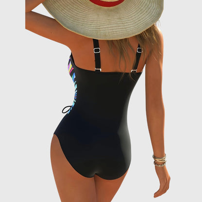Sabrina – Bañador de una pieza con escote en V y detalle fruncido para mujer