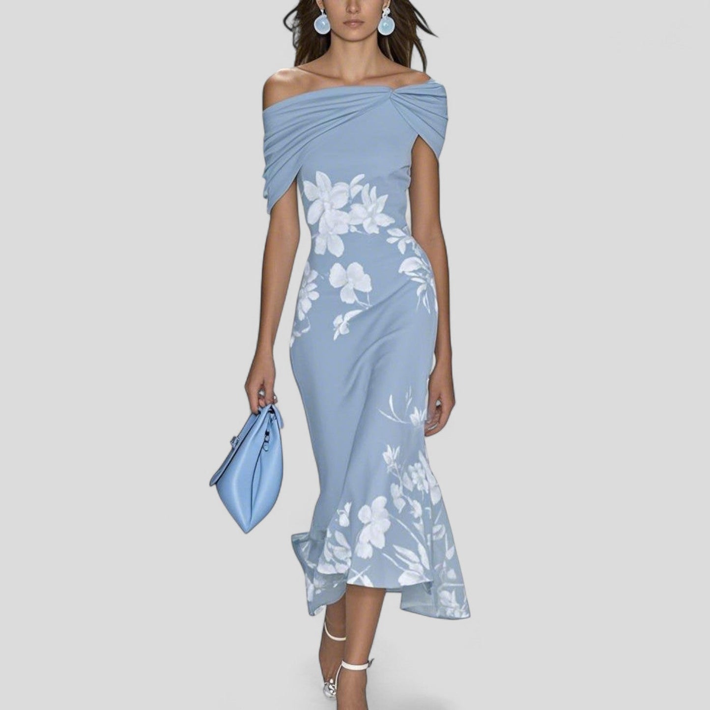 Estrella – Vestido midi elegante de estampado distintivo para mujer
