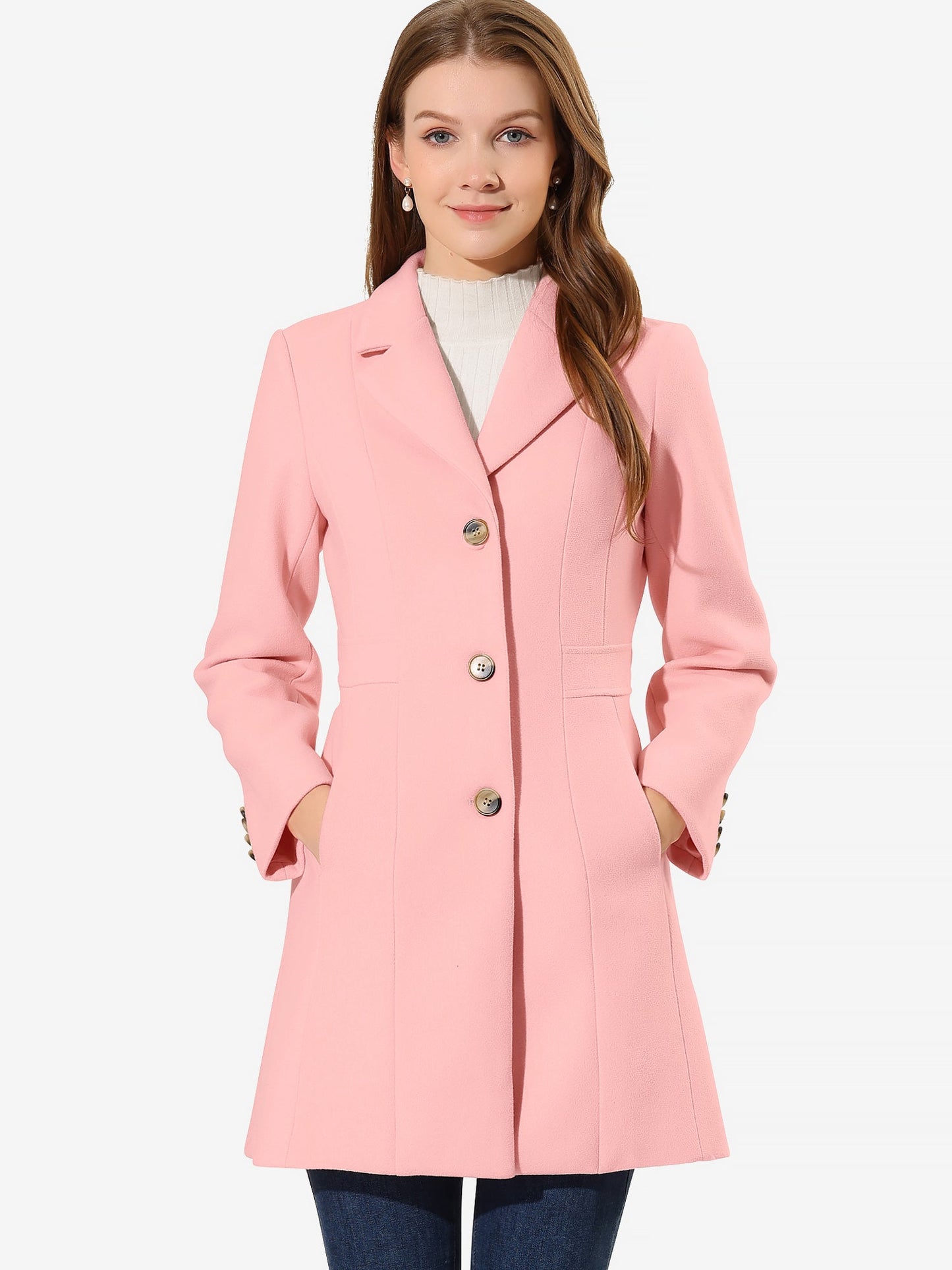 Abrigo largo de invierno para mujer con cierre de botones – ISABELÉA