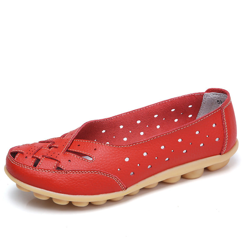 Zapatos tipo mocasín de mujer con diseño perforado y suela flexible – SACHA