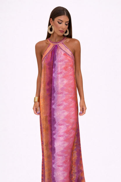 Vestido largo para mujer con cuello – ALYA