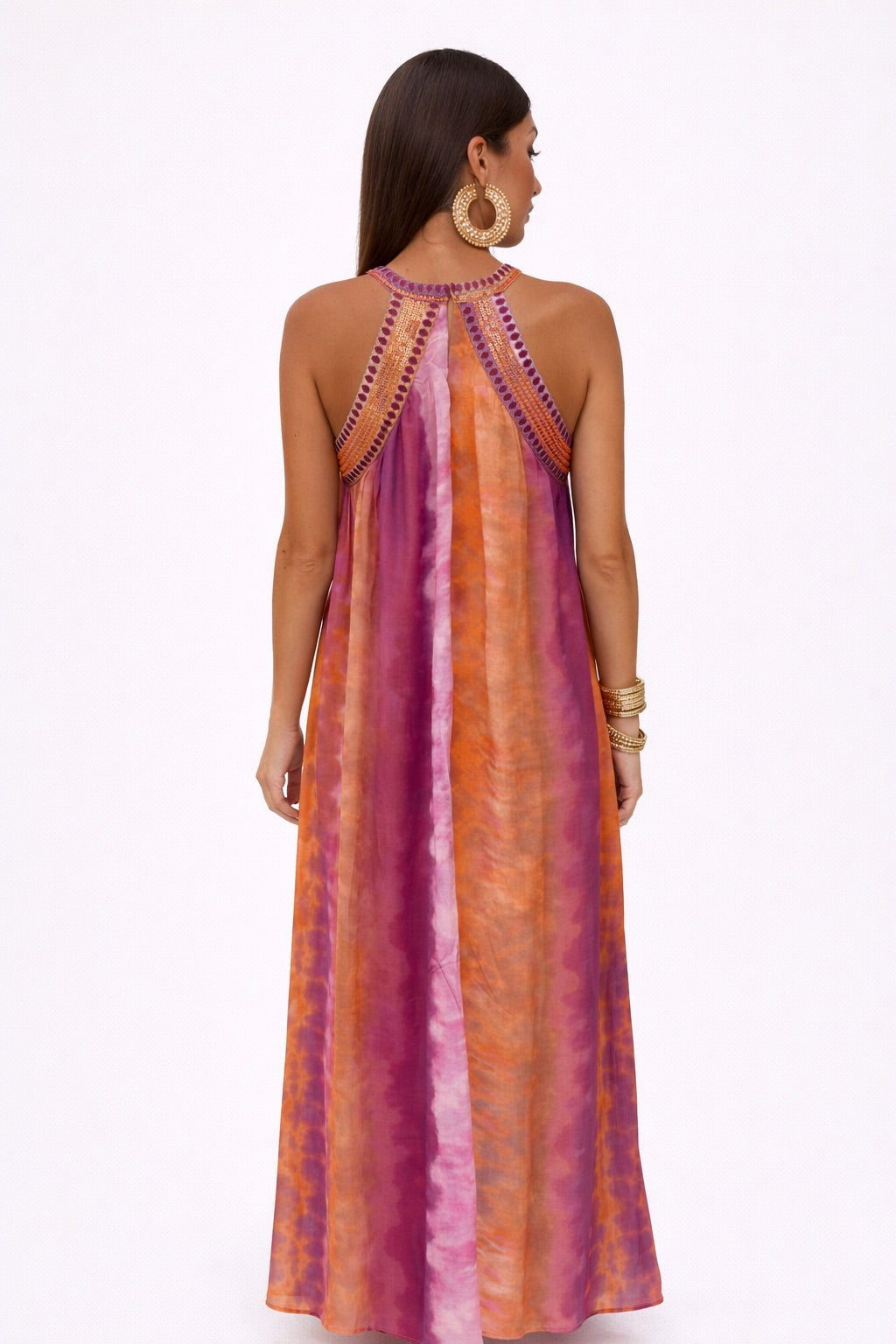 Vestido largo para mujer con cuello – ALYA