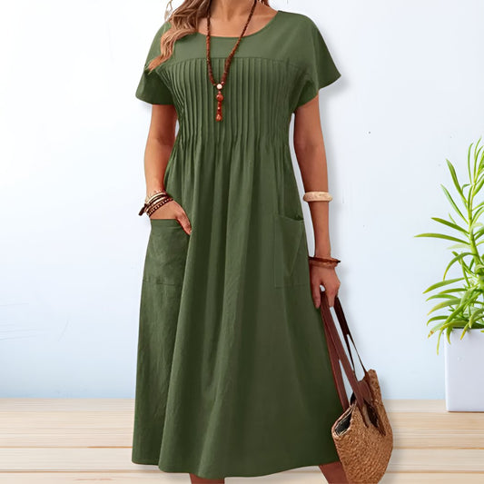Vestido de diario de corte relajado y diseño minimalista – LEONA
