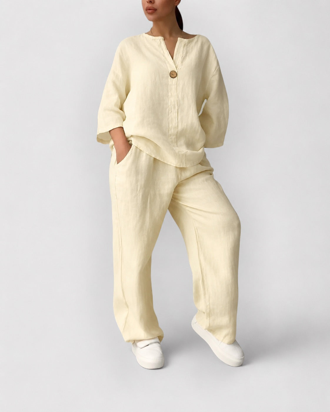 Conjunto camisa y pantalón ancho para mujer – CONCEPCIÓN