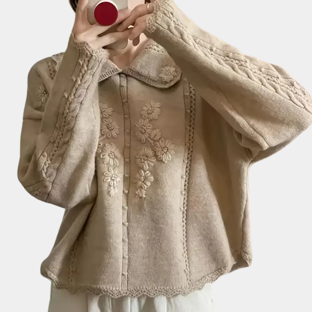 CAMILA - Jersey de punto para mujer con bordado floral