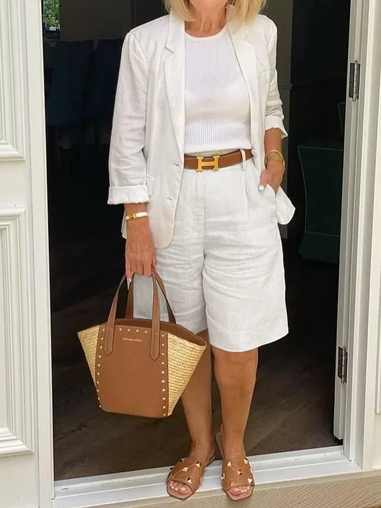 Ava – Conjunto casual de verano para mujer con top y pantalón ligero
