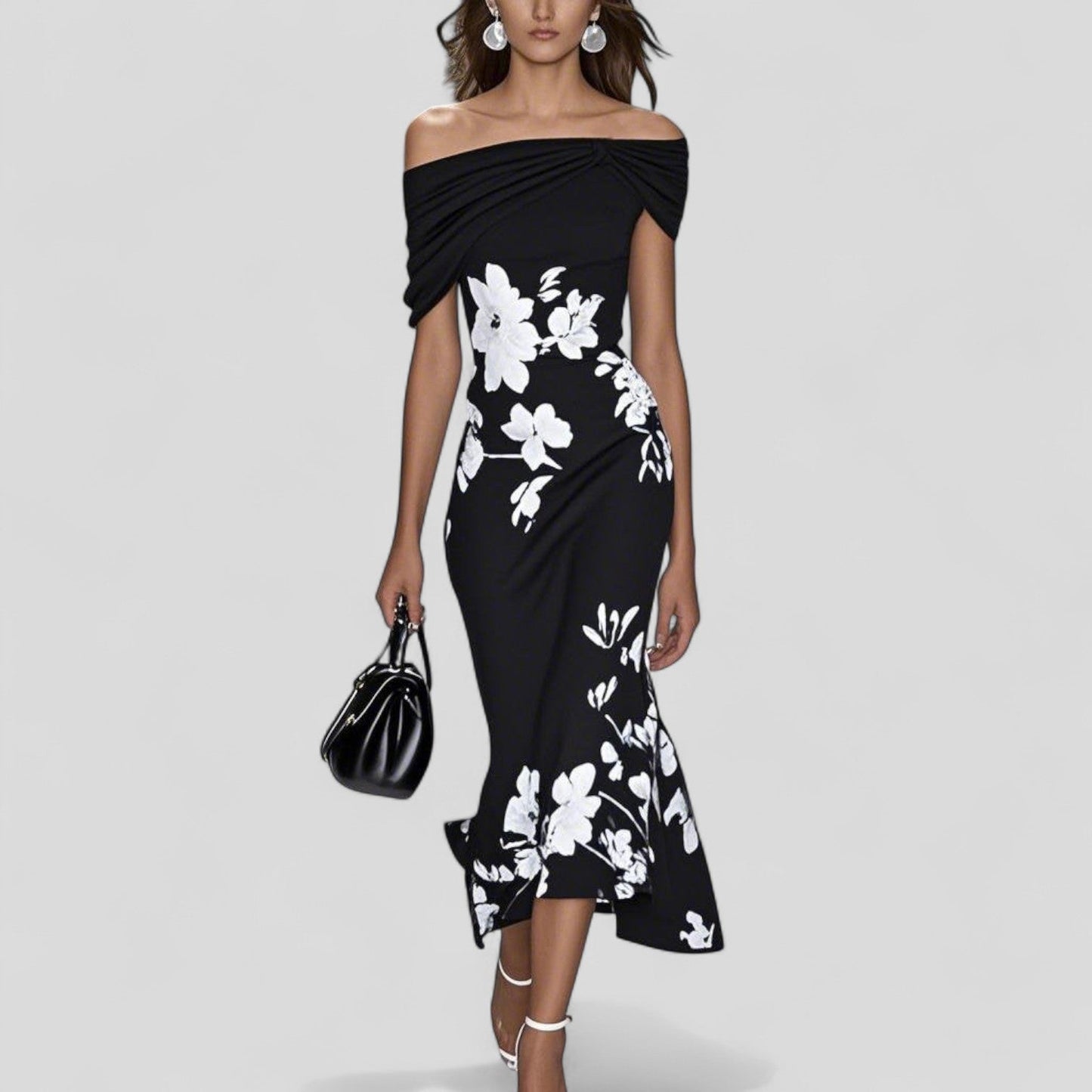 Estrella – Vestido midi elegante de estampado distintivo para mujer