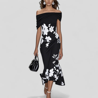 Estrella – Vestido midi elegante de estampado distintivo para mujer