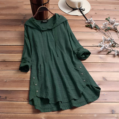 Camisa de lino y algodón con diseño relajado – EINARA