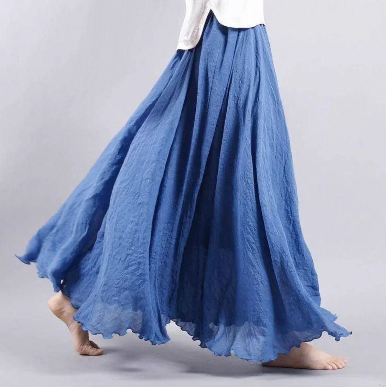 ISABEL – Falda maxi bohemia de cintura alta y corte a-line