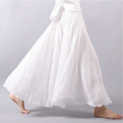 ISABEL – Falda maxi bohemia de cintura alta y corte a-line