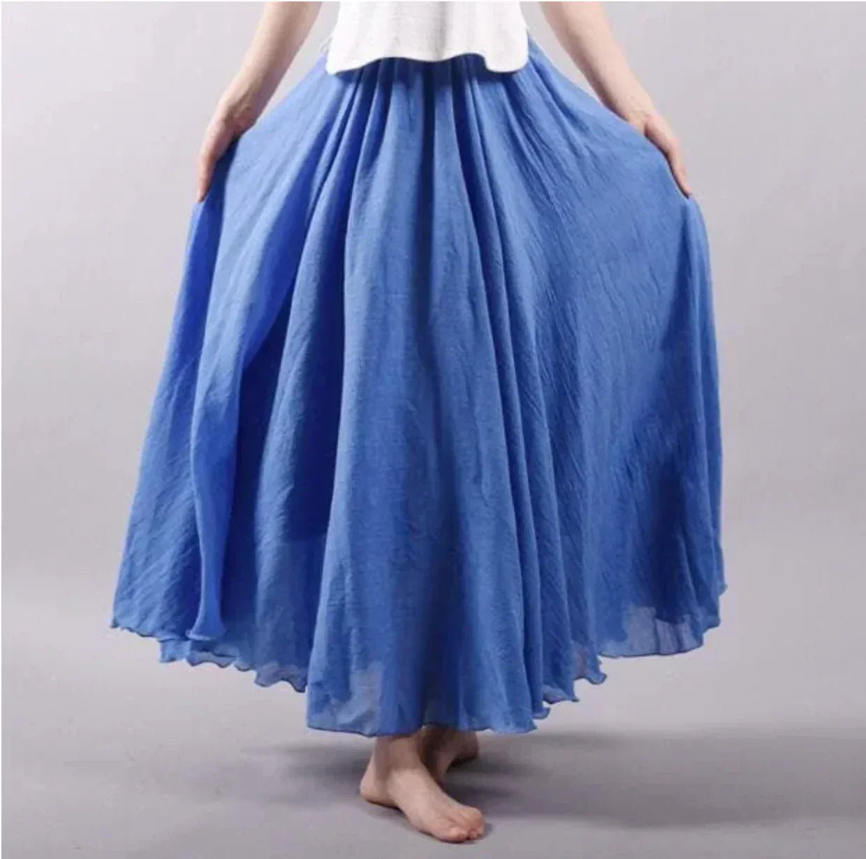 ISABEL – Falda maxi bohemia de cintura alta y corte a-line
