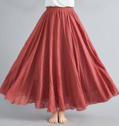 ISABEL – Falda maxi bohemia de cintura alta y corte a-line