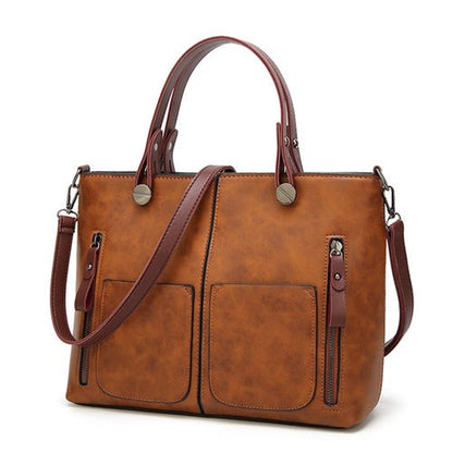 ADELINA - Bolso de hombro vintage de cuero para mujer