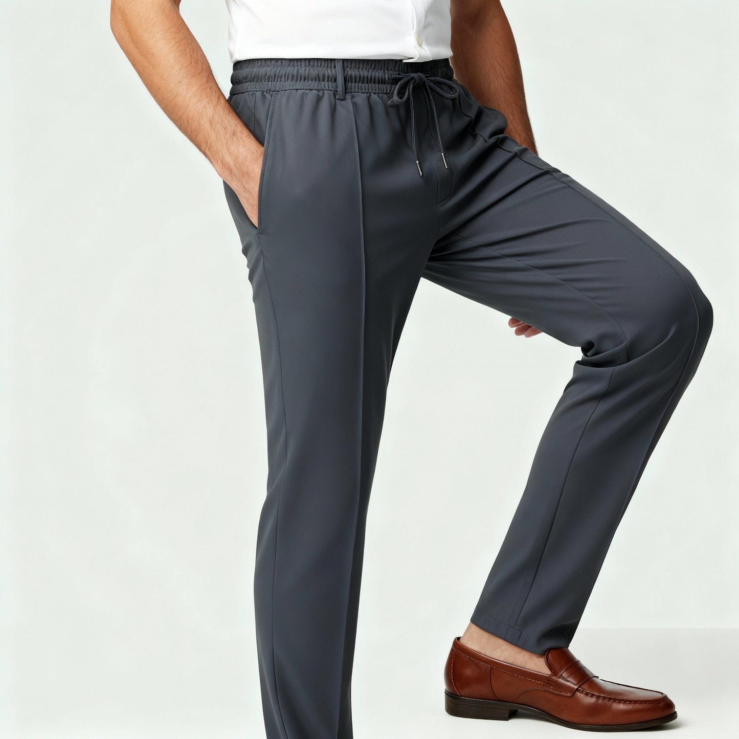 Bruce – Pantalón de vestir para hombre con cordón ajustable