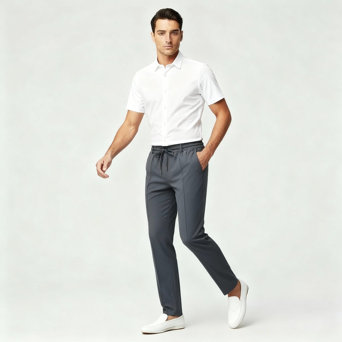 Bruce – Pantalón de vestir para hombre con cordón ajustable