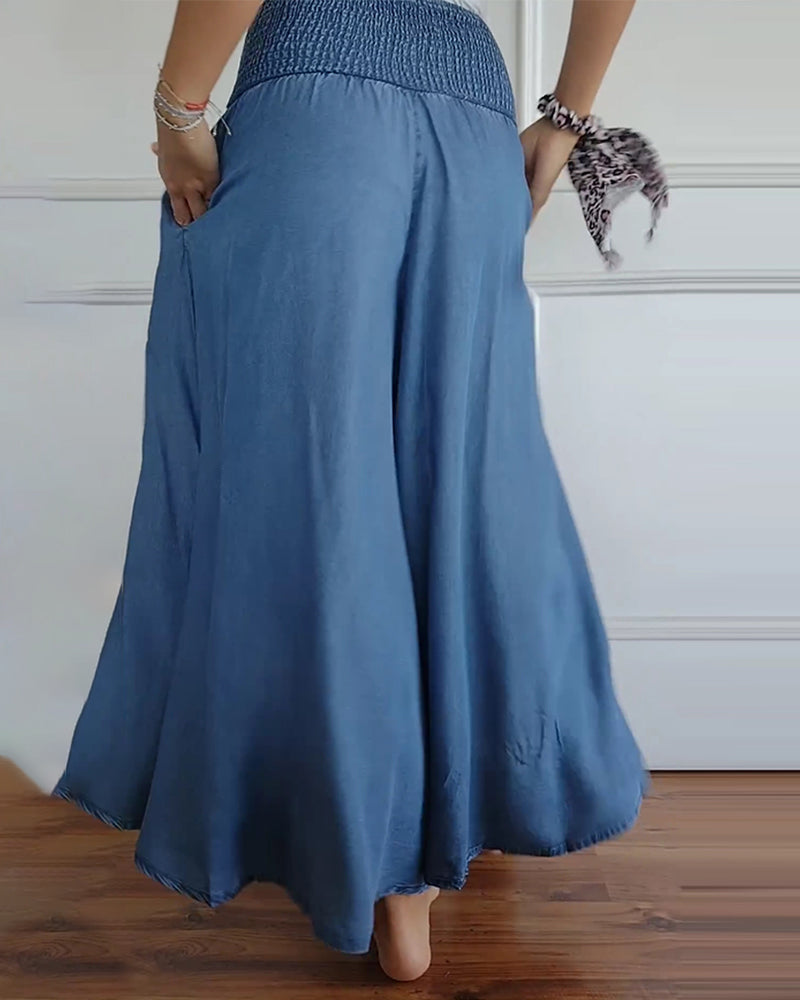 Pantalón recto de mujer con cintura elástica y caída fluida – MIRA