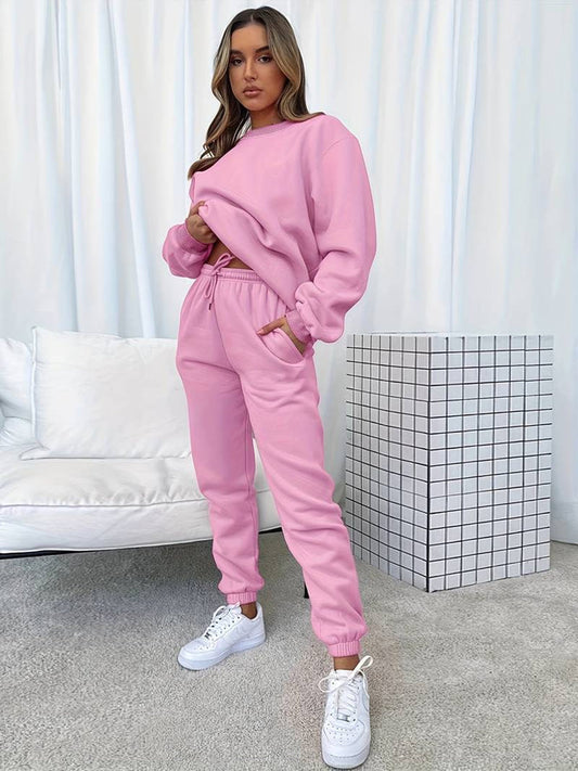 Conjunto de chándal femenino de dos piezas con estilo relajado – MADÉA