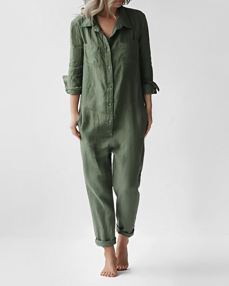 EMELIA – Mono verde estilizado para mujer con diseño sofisticado