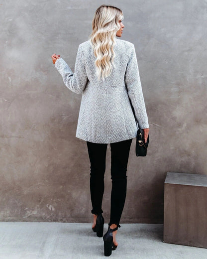 Blazer ligera de punto con diseño abierto para mujer – BELLÉRA